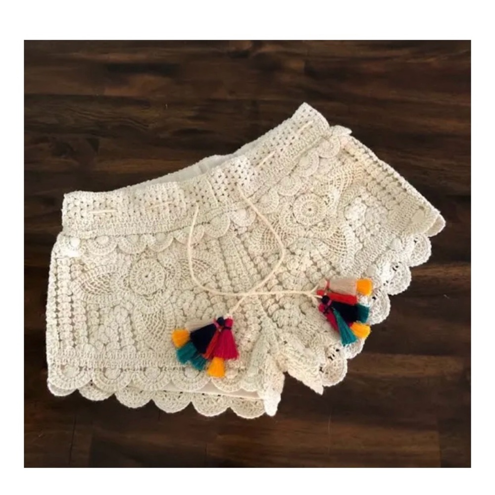 Surf Gypsy shorts. Crochet swim.